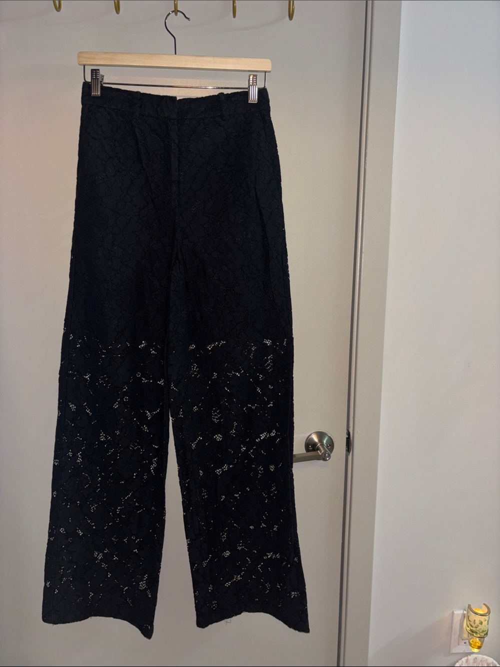H&M Black Lace Wide-Leg Pants - Women's